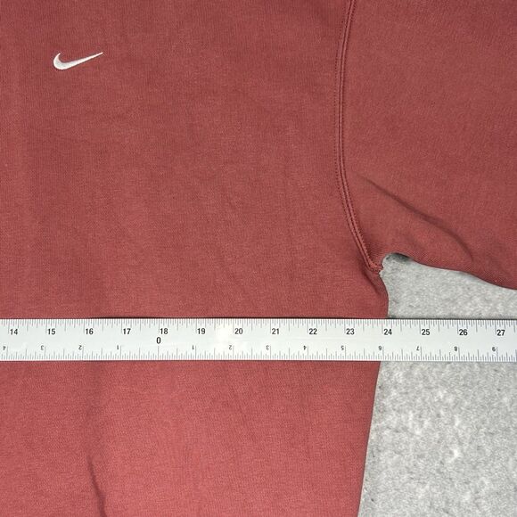 Nike Solo Swoosh Fleece Crew Sweatshirt Sweater Men’s Large Red Top Casual - Picture 5 of 13